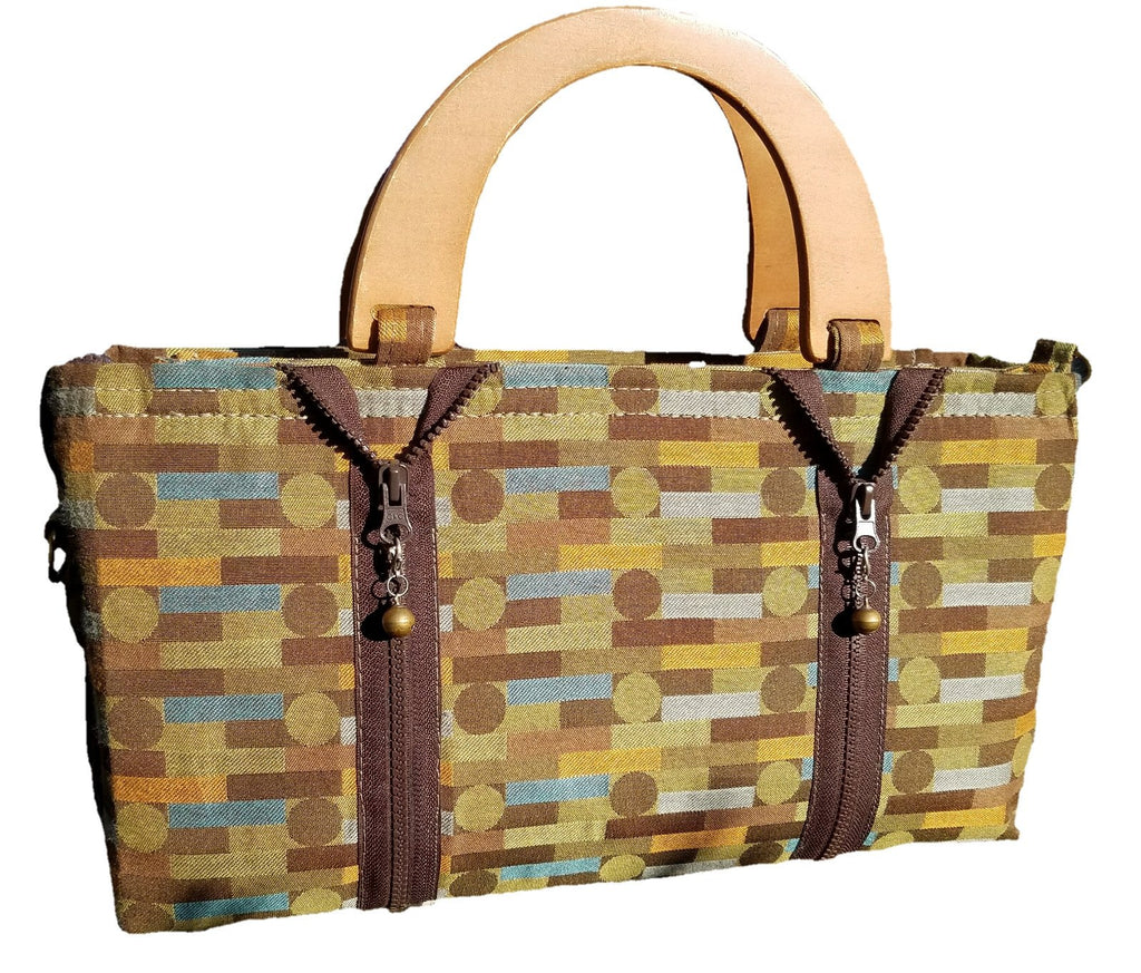 Liz Jordan Designs - Handcrafted - Business tote with zipper top - Custom Made - Made to order - Stepping Stones Collection #1001