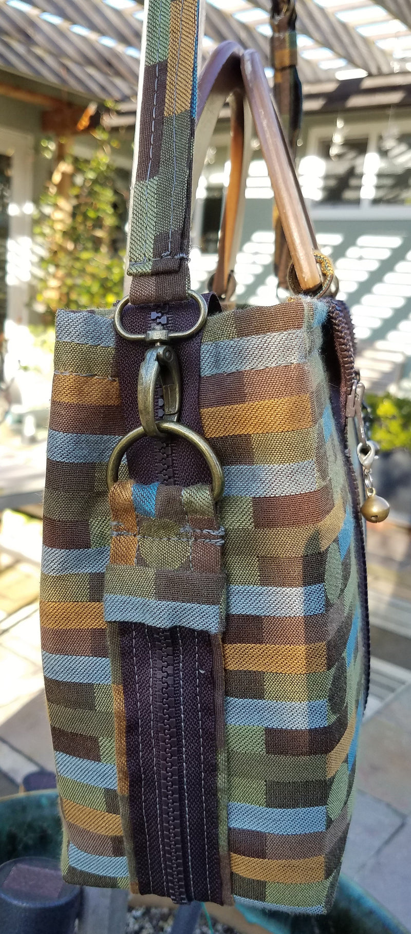 Liz Jordan Designs - Handcrafted - Business tote with zipper top - Custom Made - Made to order - Stepping Stones Collection #1001